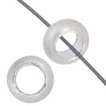 25 3x7mm Satin Silver Plated Large Hole Beads