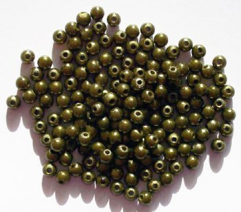 60 4mm Round Dark Olive Miracle Beads