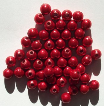 40 6mm Round Candy Apple Red Miracle Beads