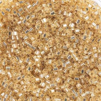 SB18-0003 20 grams of 1.8x1.8mm Silverlined Gold Miyuki Cube Beads