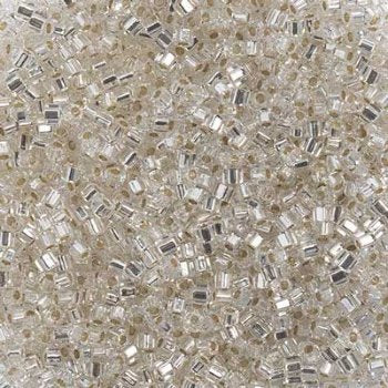 SB18-0001 20 grams of 1.8x1.8mm Silverlined Crystal Miyuki Cube Beads