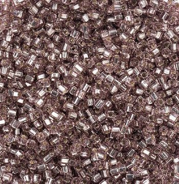 SB18-0012 20 grams of 1.8x1.8mm Silverlined Smoky Amethyst Miyuki Cube Beads