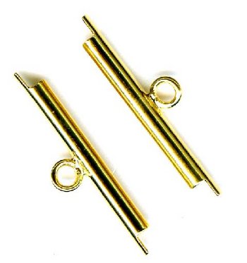 Set of 2 20mm Miyuki Gold Tube Ends