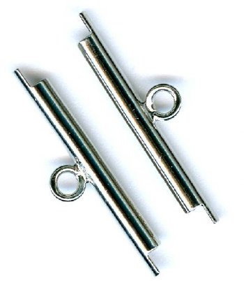 Set of 2 20mm Miyuki Nickel Tube Ends