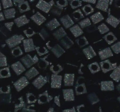 10 grams of 4x4mm Opaque Frost Black Miyuki Cubes