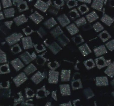 10 grams of 4x4mm Opaque Frost Black Miyuki Cubes