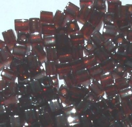10 grams of 4x4mm Transparent Dark Amber Miyuki Cubes
