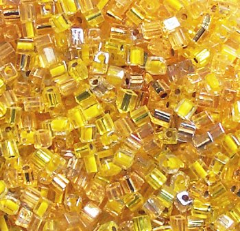 10 grams of 4x4mm Miyuki Cube Beads - Heart of Gold Mix