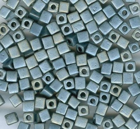 10 grams of 4x4mm Metallic Silver Grey Miyuki Cubes