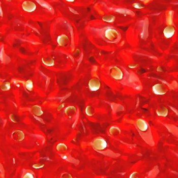 LM0010 - 10 Grams Silverlined Red Flame 4x7mm Long Miyuki Magatama Drop Beads