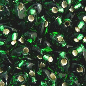 LM0016 - 10 Grams Silverlined Green 4x7mm Long Miyuki Magatama Drop Beads