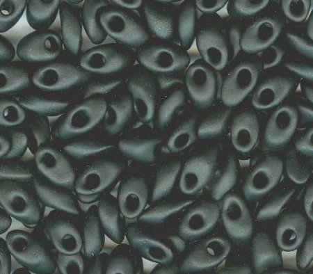 LM0401F - 10 Grams Matte Black 4x7mm Long Miyuki Magatama Drop Beads