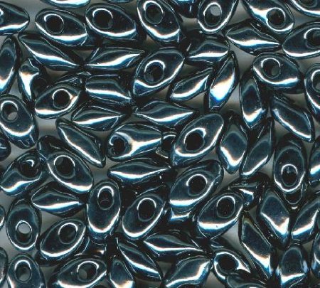 LM0464 - 10 Grams Gunmetal 4x7mm Long Miyuki Magatama Drop Beads