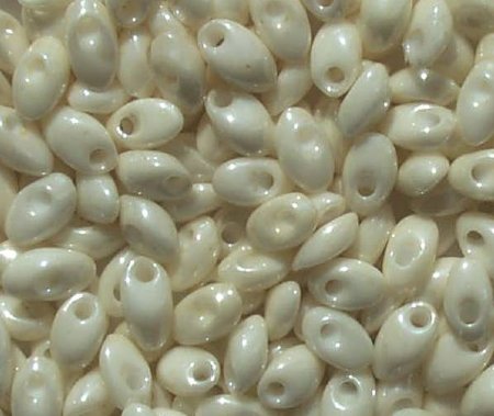 LM0421 - 10 Grams Opaque Lustre Cream 4x7mm Long Miyuki Magatama Drop Beads