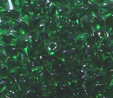LM0146 - 10 Grams Transparent Kelly Green 4x7mm Long Miyuki Magatama Drop Beads