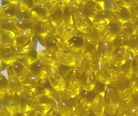 LM0136 - 10 Grams Transparent Yellow 4x7mm Long Miyuki Magatama Drop Beads
