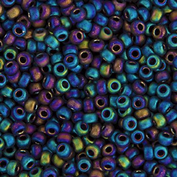 SB6-0401FR 22g of Matte Black Grey AB 6/0 Miyuki Seed Beads