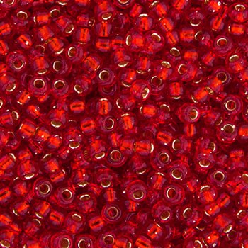 SB6-0010 22g of Silverlined Flame Red 6/0 Miyuki Seed Beads