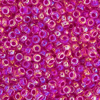 SB6-0355 22g of Hot Pink Lined Crystal AB 6/0 Miyuki Seed Beads