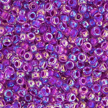 SB6-0264 22g of Magenta Lined Crystal AB 6/0 Miyuki Seed Beads
