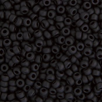 SB6-0401F 22g of Matte Opaque Black 6/0 Miyuki Seed Beads
