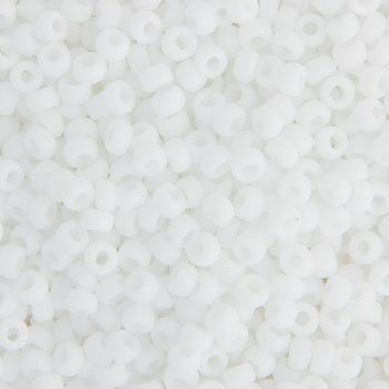 SB6-0402F 22g of Matte Opaque Chalk White 6/0 Miyuki Seed Beads
