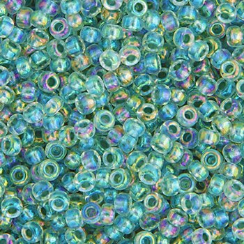 SB6-0263 22g of Sea Green Lined Crystal AB 6/0 Miyuki Seed Beads