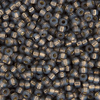 SB6-0650 22g of Silverlined Dyed Dark Grey Alabaster Opal 6/0 Miyuki Seed Beads