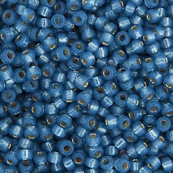 SB6-0648 22g of Silverlined Dyed Denim Blue Alabaster 6/0 Miyuki Seed Beads