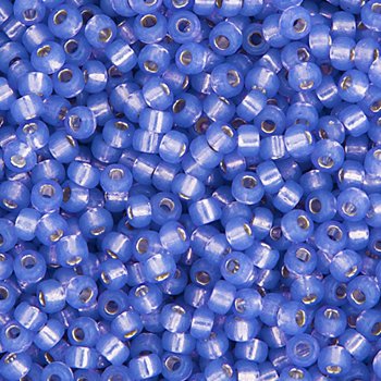 SB6-0649 22g of Silverlined Dyed Violet Alabaster 6/0 Miyuki Seed Beads