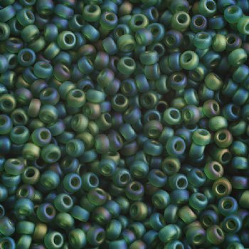 SB6-0146FR 22g of Matte Transparent Green AB 6/0 Miyuki Seed Beads
