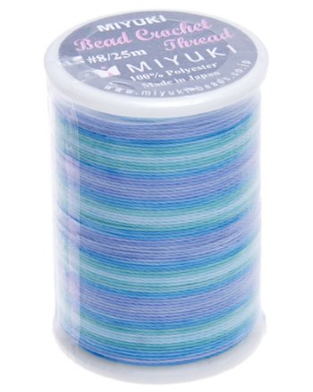 25 Meter Spool Miyuki Crochet Thread - Aqua Sea Green Variegated