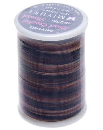 25 Meter Spool Miyuki Crochet Thread - Brown Chocolate Variegated
