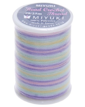 25 Meter Spool Miyuki Crochet Thread - Easter Rainbow Variegated