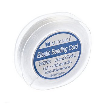 20 Meters of .3mm Diameter Miyuki White Elastic Beading Cord