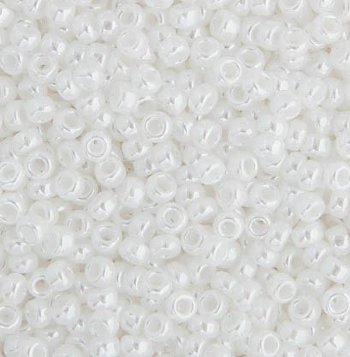 SB11-0420 22g of Opaque White Pearl Lustre 11/0 Miyuki Seed Beads