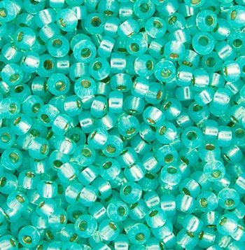 SB11-0571 22g of Aqua Green Alabaster Opal Silverlined 11/0 Miyuki Seed Beads