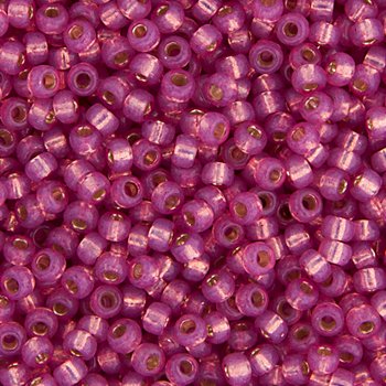SB11-0645 22g of Silverlined Dyed Dark Rose Alabaster Opal 11/0 Miyuki Seed Beads