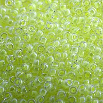 SB11-1119 22g of Neon Luminous Chartreuse Lined Crystal 11/0 Miyuki Seed Beads