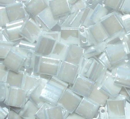 TL0420 5.2 Grams White Pearl Lustre Two Hole Miyuki Tila Beads