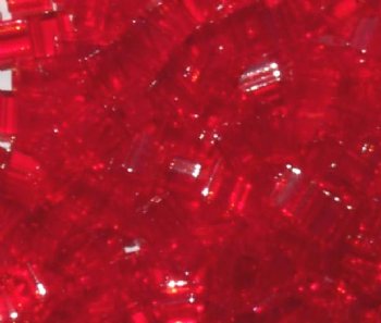 TL0140 5.2 Grams Transparent Red Two Hole Miyuki Tila Beads