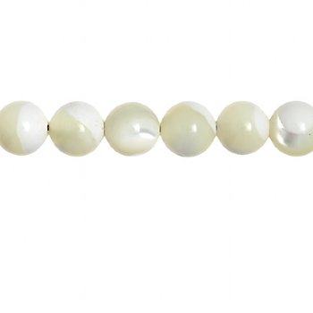 16 inch strand of 6mm Round White Mother of Pearl Beads
