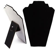 32cm Black Velvet Necklace Display with Steps