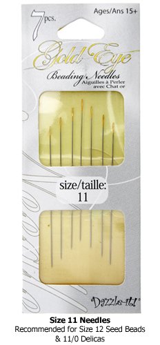 Dazzle-It ! 7pcs of  #11 Gold Eyed Beading Needles