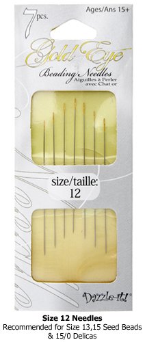 Dazzle-It ! 7pcs of  #12 Gold Eyed Beading Needles