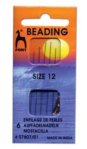 Pack of 6, #12 Pony Beading Needles