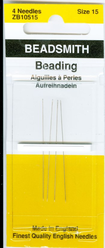 Pack of 4,  #15 Long Fine John James English Beading Needles