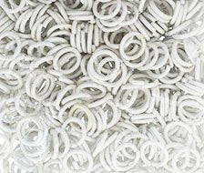 100 6.5mm White Coated Jump Rings