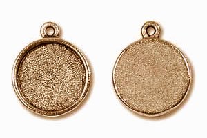 1, 18x14.5mm Antique Copper Round Bezel Frame
