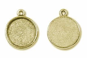 1, 18x14.5mm Antique Gold Round Bezel Frame